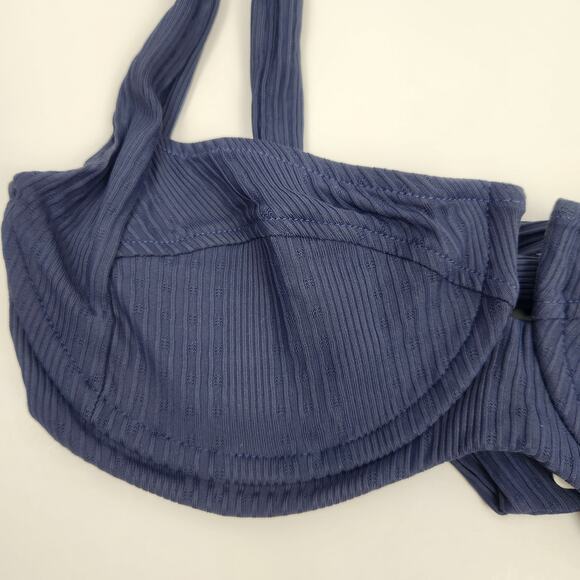 L*Space Camellia Bikini Top in Slate Blue/Gray Size Small NWT Underwire - Picture 4 of 7